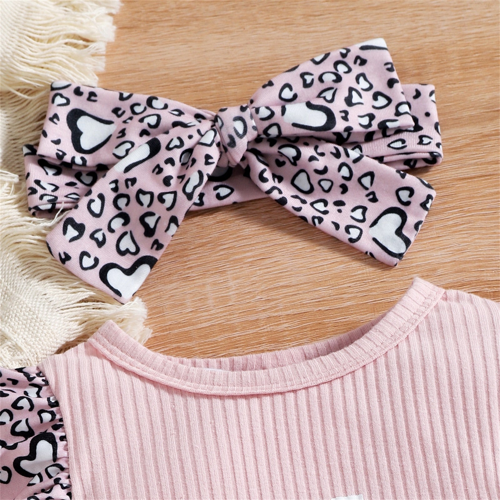 2Pcs Baby Girl Leopard Daddy Romper with Headband Baby JT's Designer Fashion