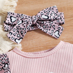 2Pcs Baby Girl Leopard Daddy Romper with Headband Baby JT's Designer Fashion