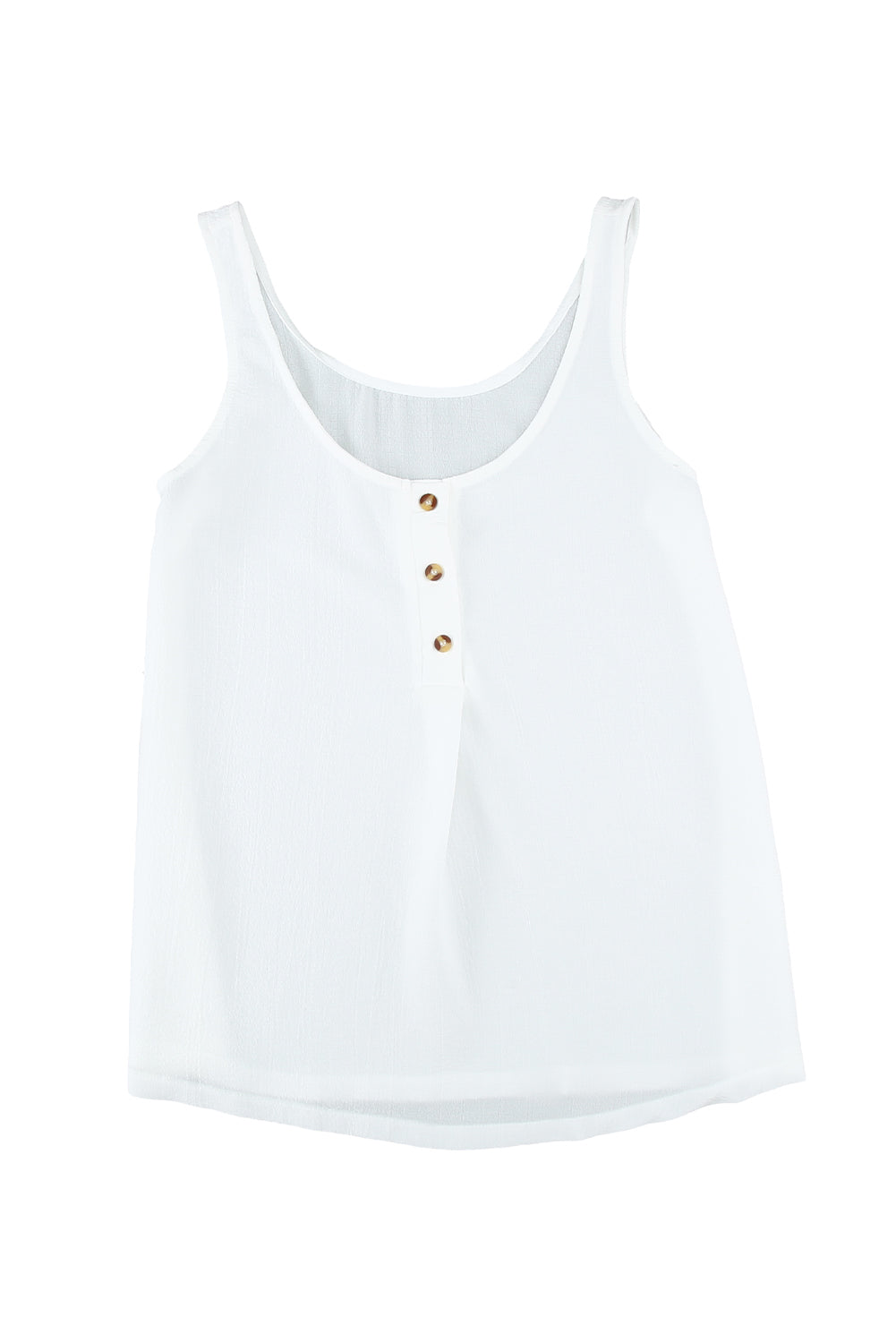 White Button Textured Tank Top Tank Tops JT's Designer Fashion