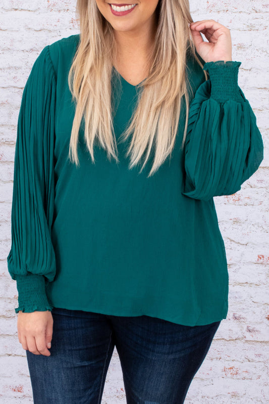 Green Unwritten Moments Blouse Plus Size JT's Designer Fashion