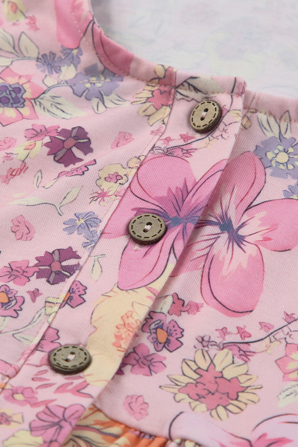 Multicolor Hibiscus Floral Print Ruffle Mini Dress Mini Dresses JT's Designer Fashion