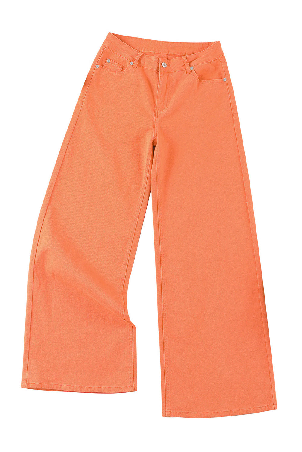 Orange Acid Wash High Waist Wide Leg Jeans Jeans JT's Designer Fashion