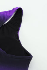 Purple Black Ombre Print Racerback Tankini Swimsuit Tankinis JT's Designer Fashion
