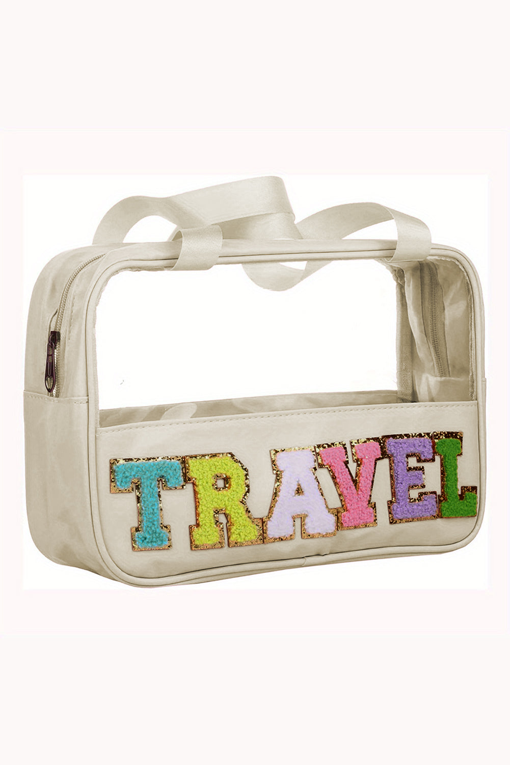 Parchment TRAVEL Chenille Letter Clear PVC Makeup Bag Other Accessories JT's Designer Fashion