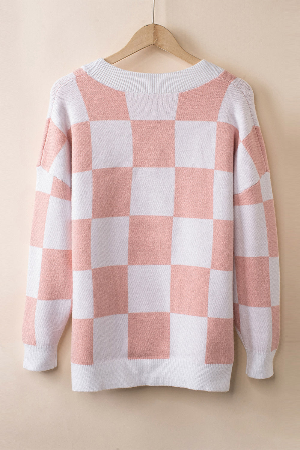 Pink Colorblock Plaid Button Up Cardigan Pre Order Sweaters & Cardigans JT's Designer Fashion