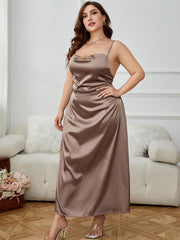 Plus Size Lace-Up Spaghetti Strap Split Night Dress Plus Size Dresses JT's Designer Fashion