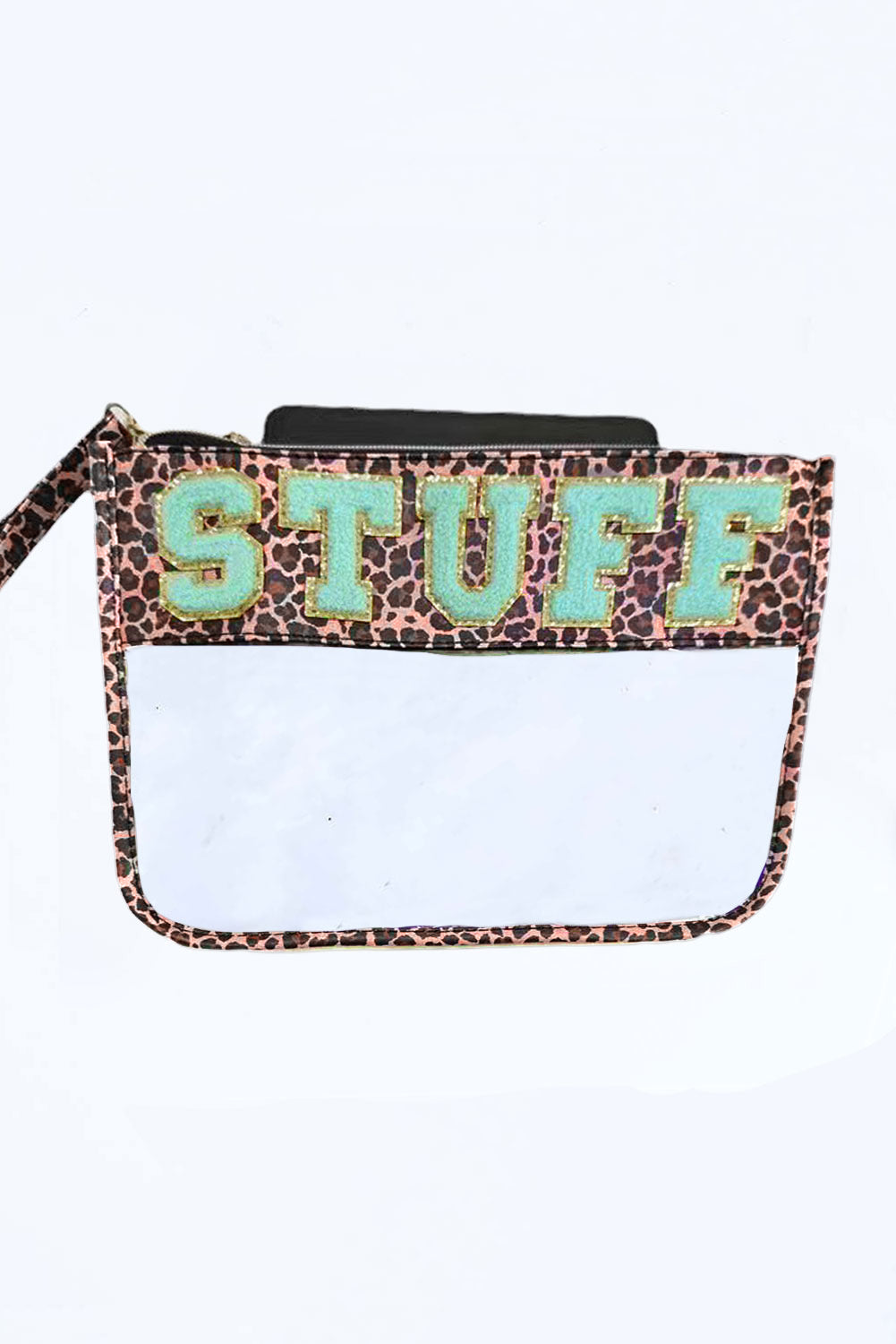 Multicolour STUFF Cow Print Transparent Zipped Pouch Other Accessories JT's Designer Fashion