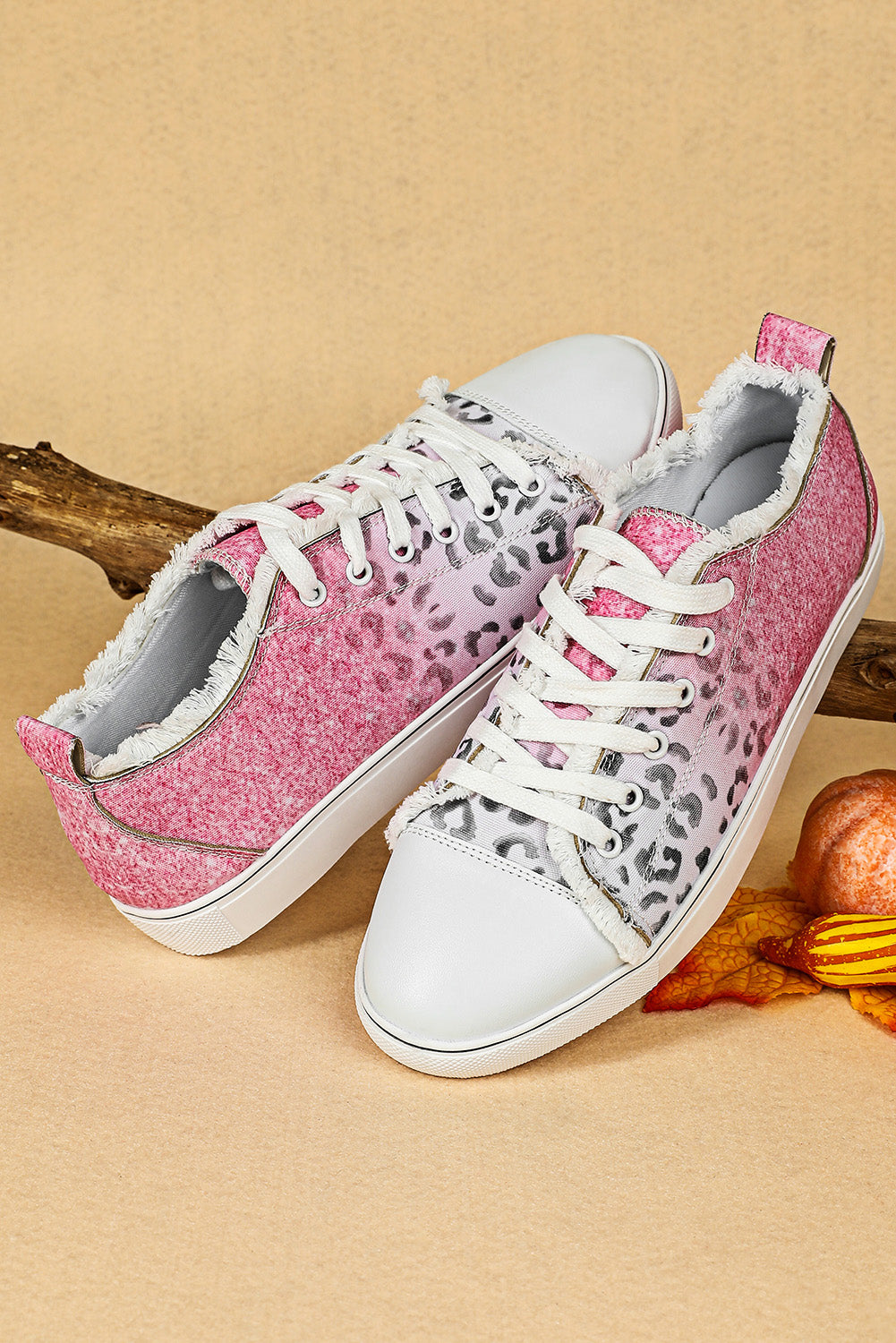 Barbie Style Pink Ombre Leopard Print Casual Canvas Shoes Women's Shoes JT's Designer Fashion