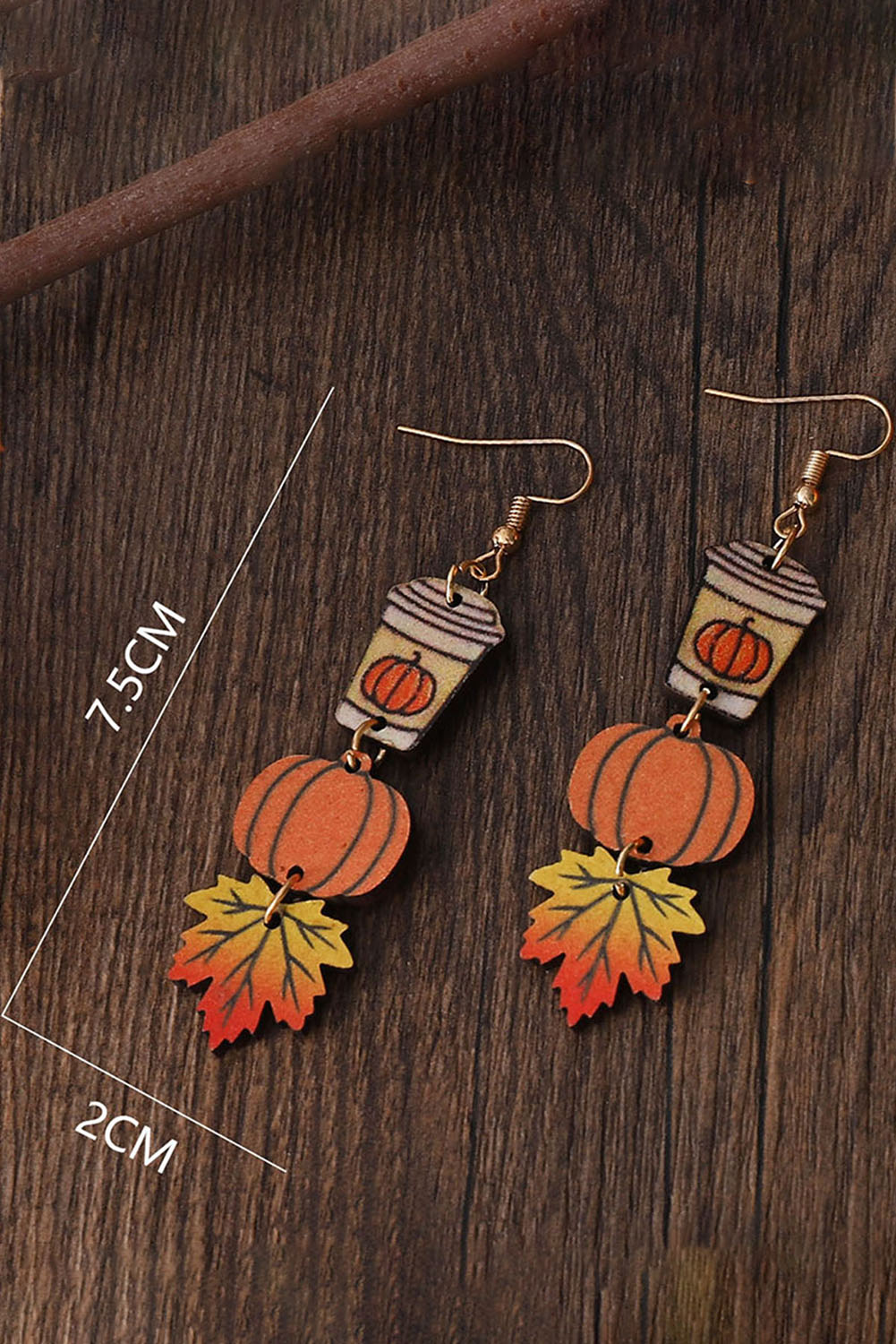 Grapefruit Orange Thanksgiving Pumpkin Maple Leaf Coffee Mug Earrings Jewelry JT's Designer Fashion