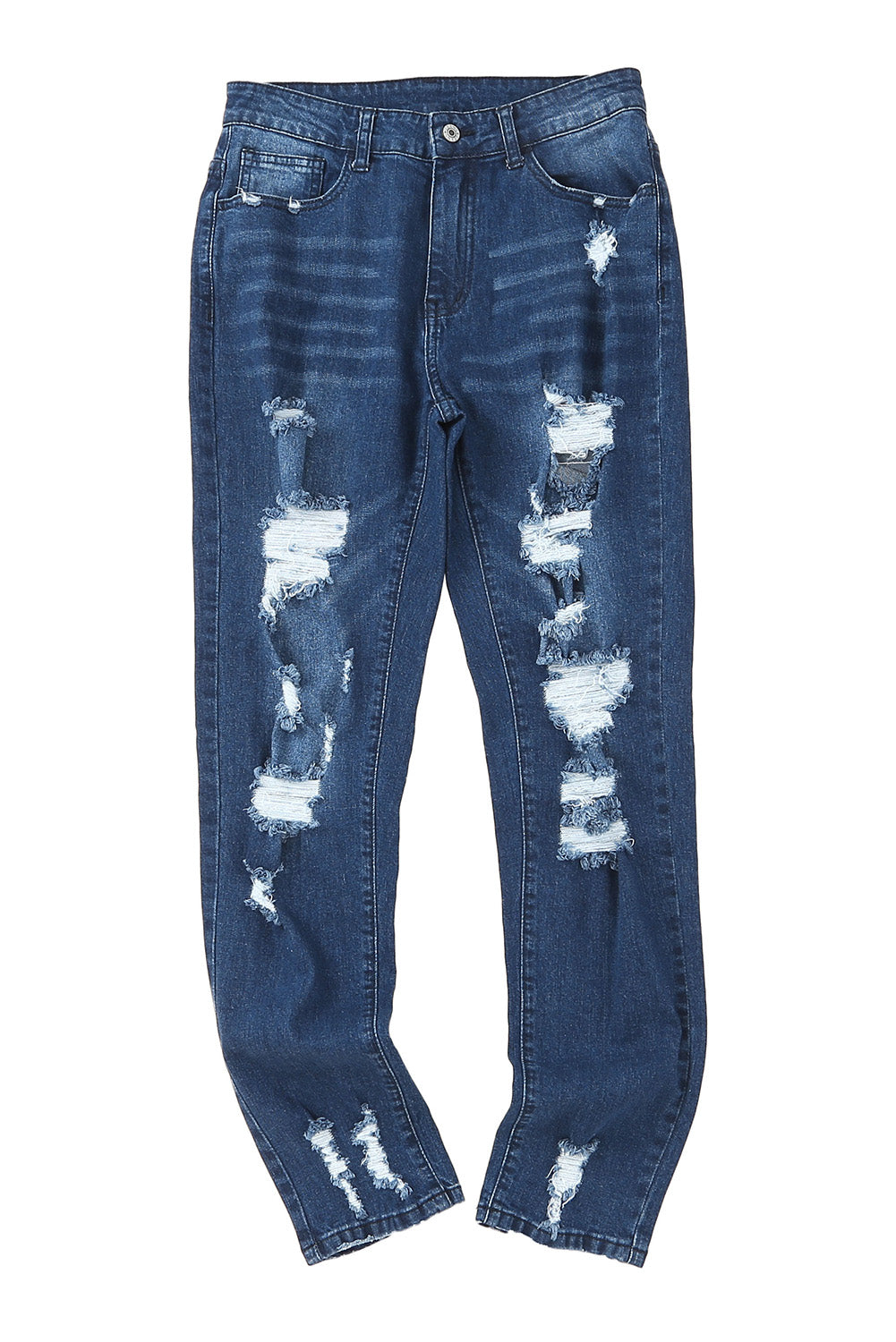 Blue Distressed High Waist Skinny Jeans Jeans JT's Designer Fashion