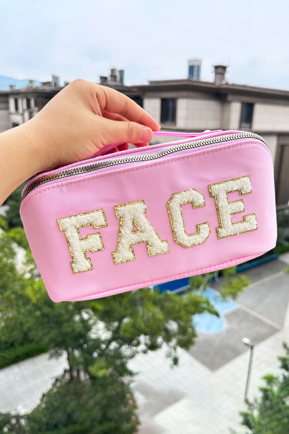 Pirouette Fuzzy FACE Graphic Zipper Portable Makeup Bag Other Accessories JT's Designer Fashion