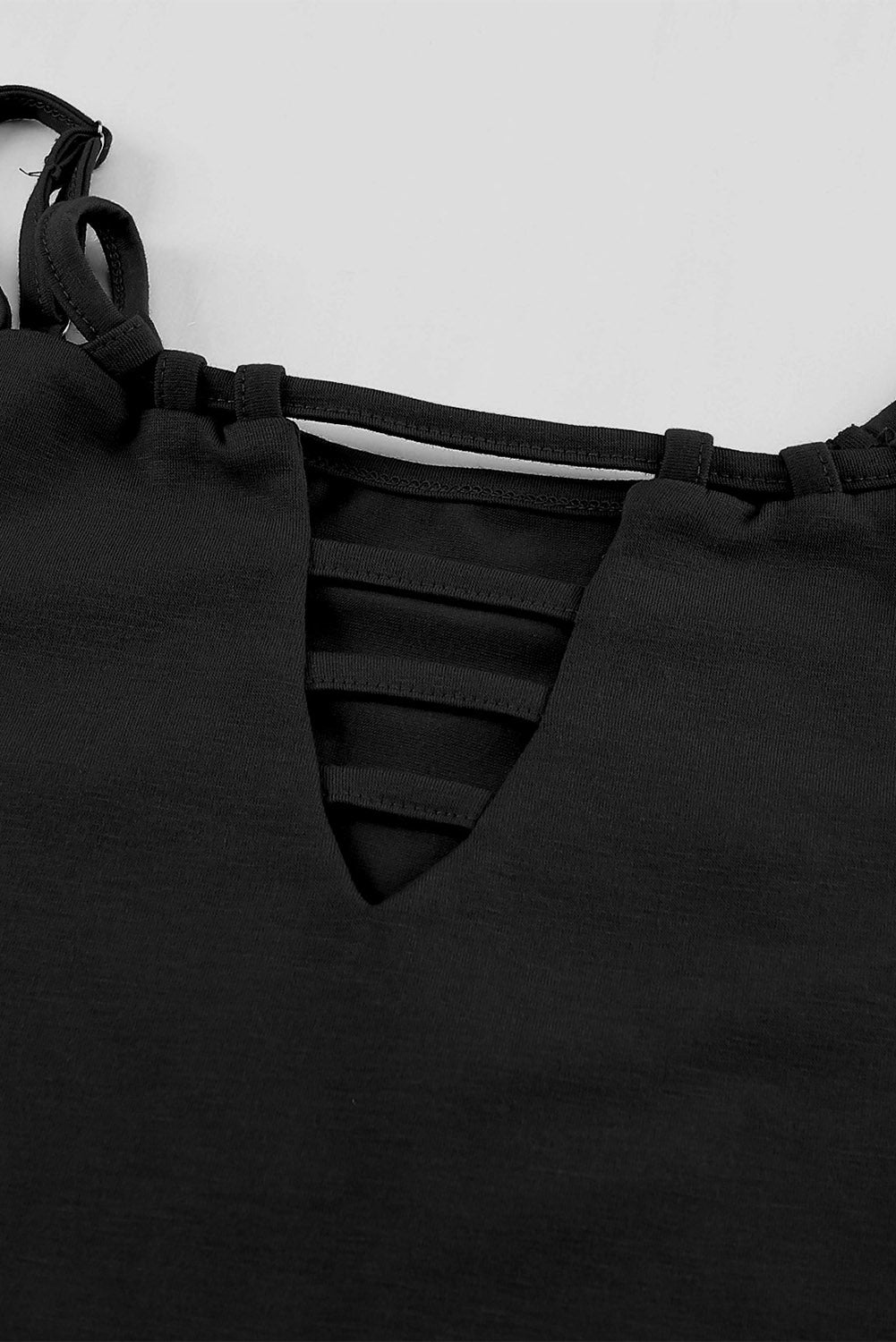 Black Ladder Hollow-out Tank Top Tank Tops JT's Designer Fashion