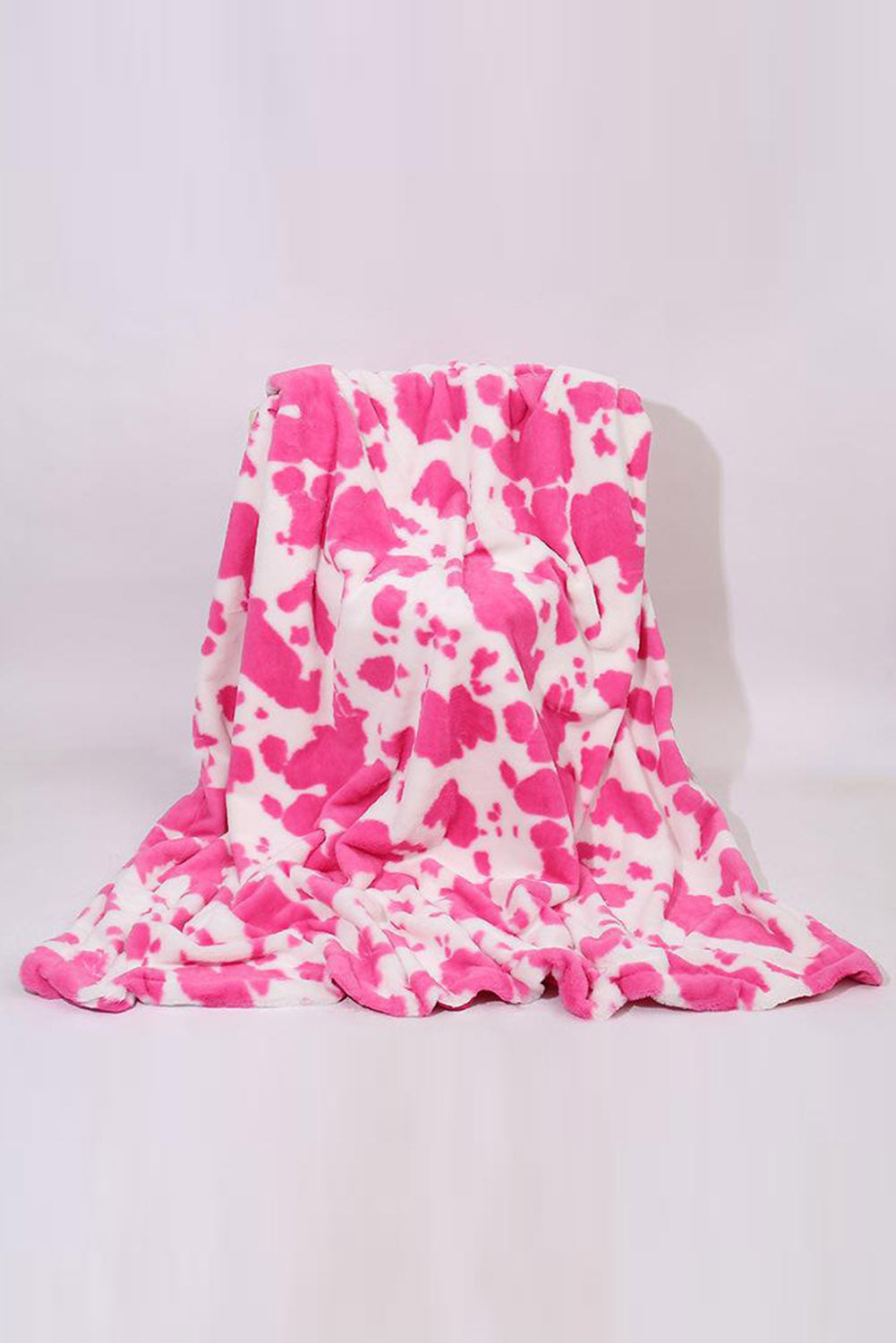 Dark Pink Cow Spot Print Flannel Blanket 75*100cm Other Accessories JT's Designer Fashion