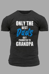 Gray Best Dad Promoted To Grandpa Mens Graphic Tee Men's Tops JT's Designer Fashion