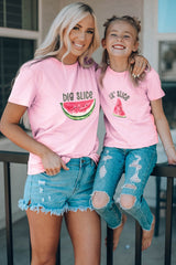 Pink Family Matching Big Slice Watermelon Crewneck Graphic Tee Family T-shirts JT's Designer Fashion