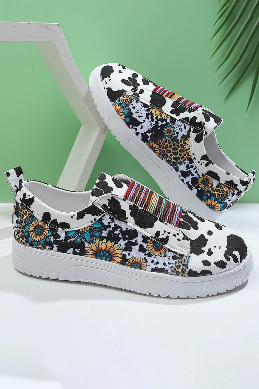 Multicolor Cow Spots Serape Western Fashion Shoes Women's Shoes JT's Designer Fashion