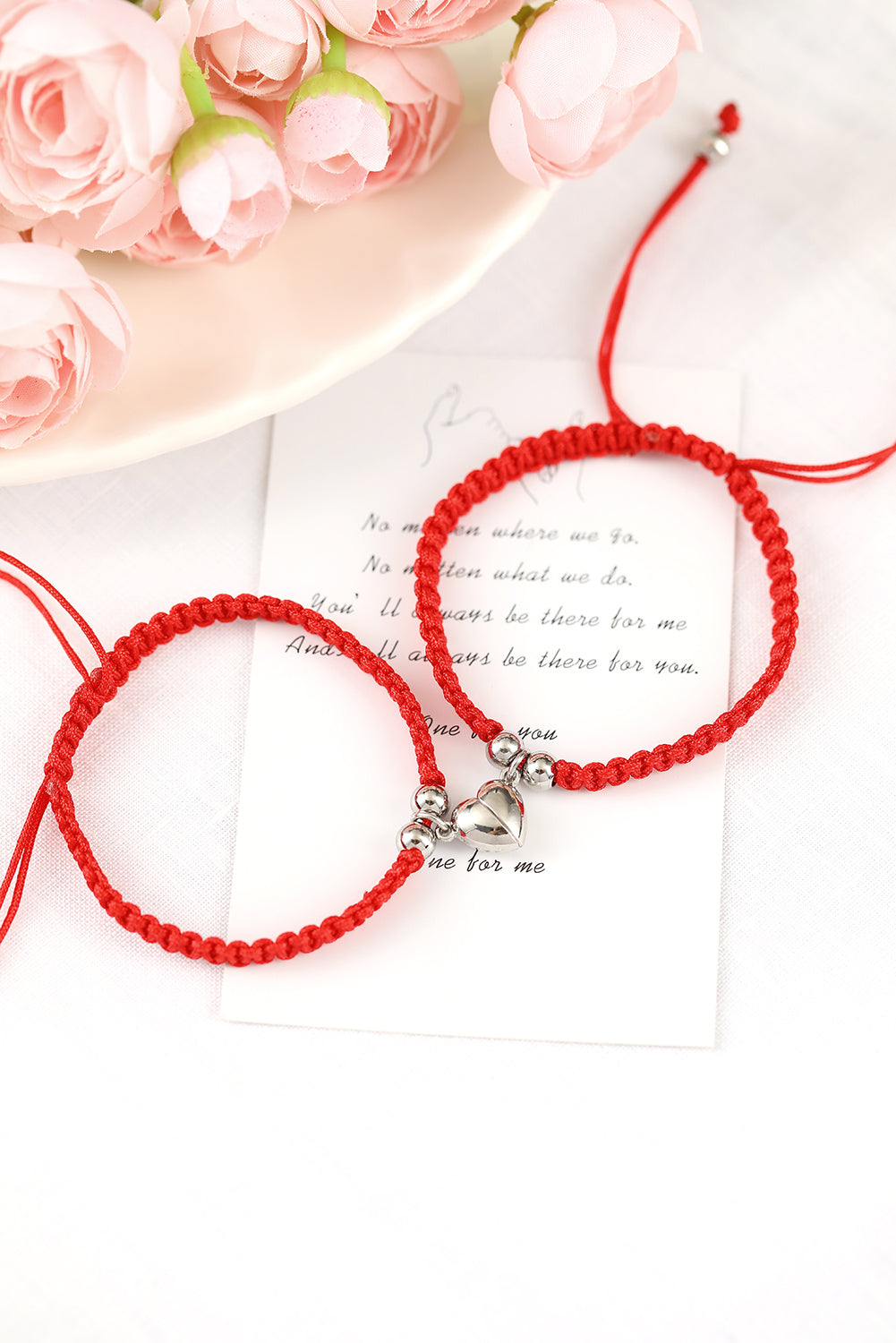 Red Braided Heart Magnet Attraction Charm Valentines Bracelet Jewelry JT's Designer Fashion