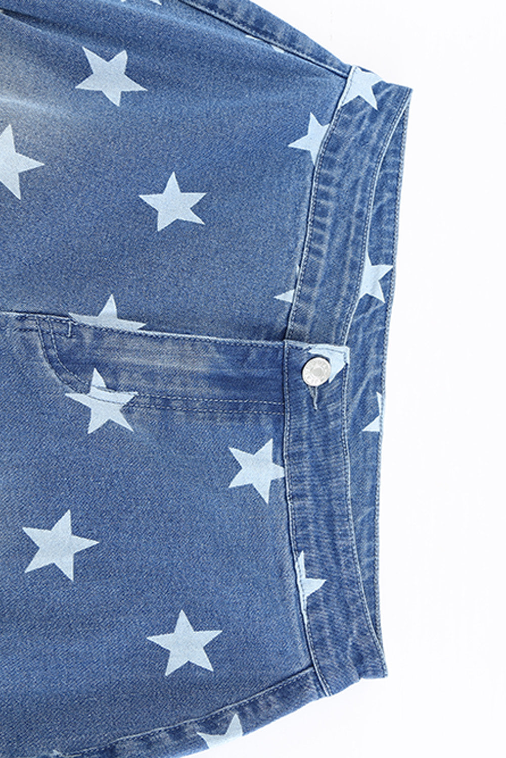 Star Print Distressed Raw Hem Flare Jeans Jeans JT's Designer Fashion