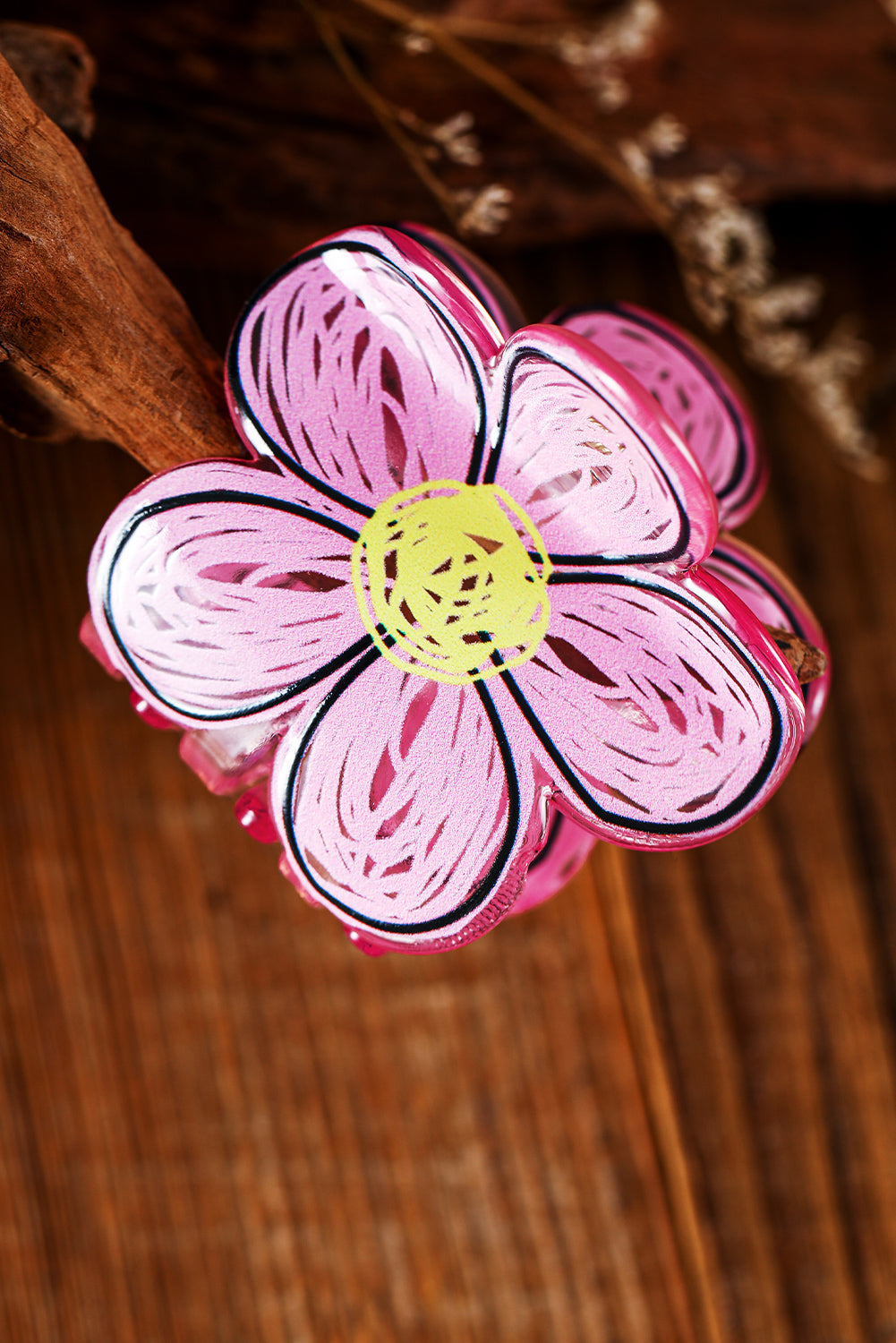 Pink Flower Shape Claw Hairpin Headwear JT's Designer Fashion