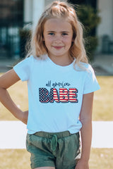 White Family Matching American Flag Babe Printed Kid's Graphic Tee Family T-shirts JT's Designer Fashion