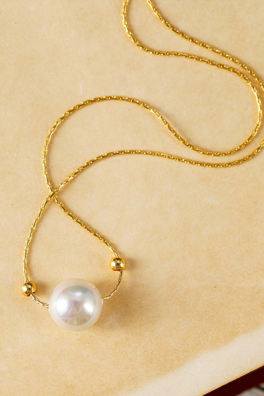 Gold Pearl Pendant Necklace Jewelry JT's Designer Fashion