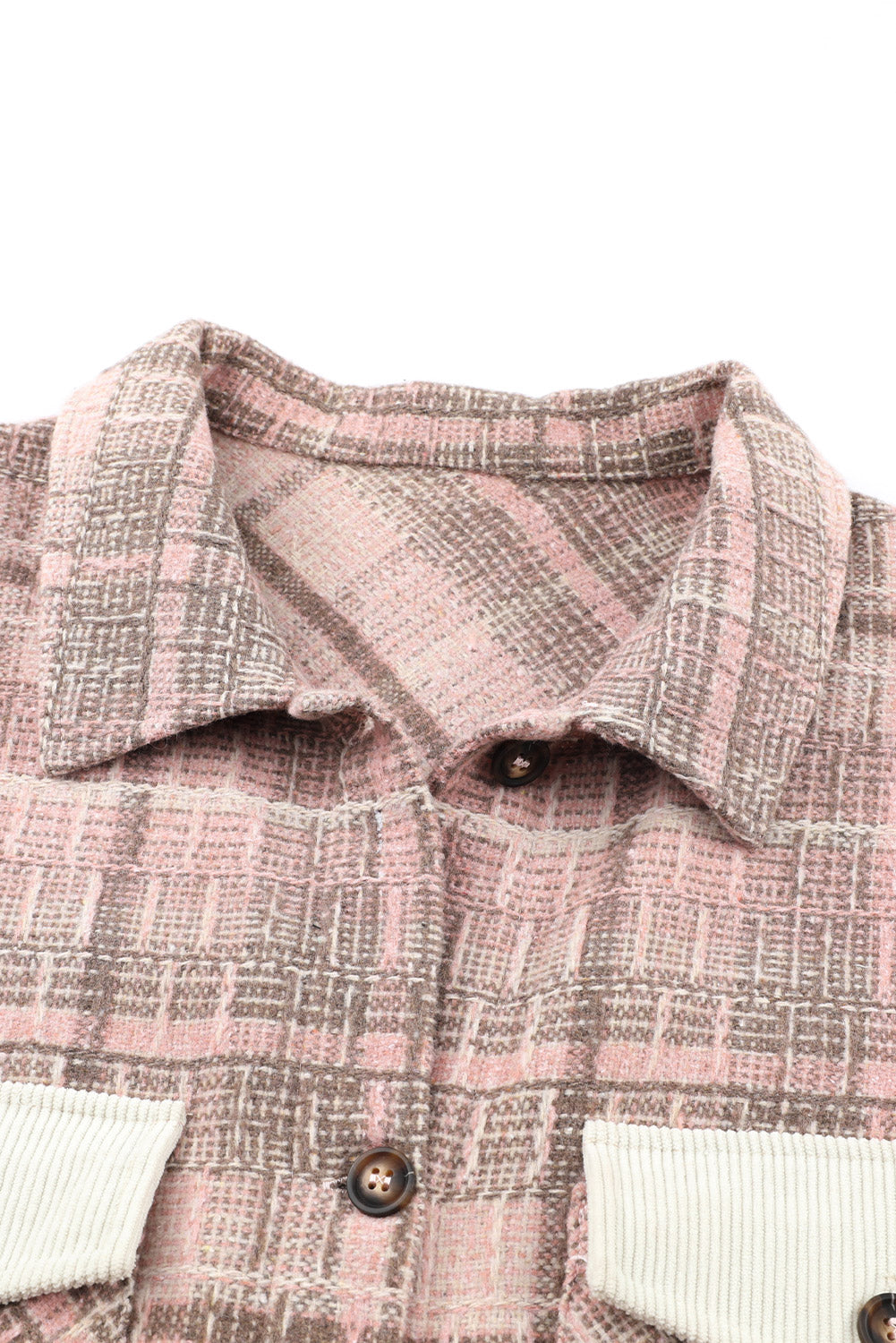 Pink Plus Size Plaid Tassel Hem Coat Plus Size JT's Designer Fashion