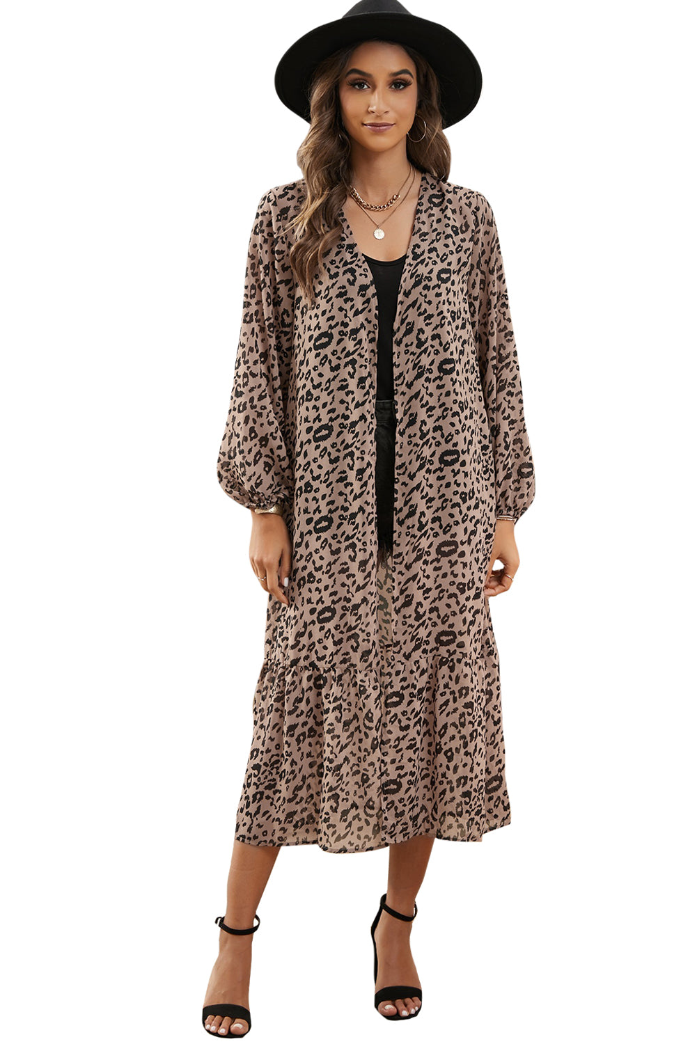 Leopard Print Duster Kimono Kimonos JT's Designer Fashion