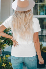 White Family Matching AUNTIE Letter Print Short Sleeve T Shirt Family T-shirts JT's Designer Fashion