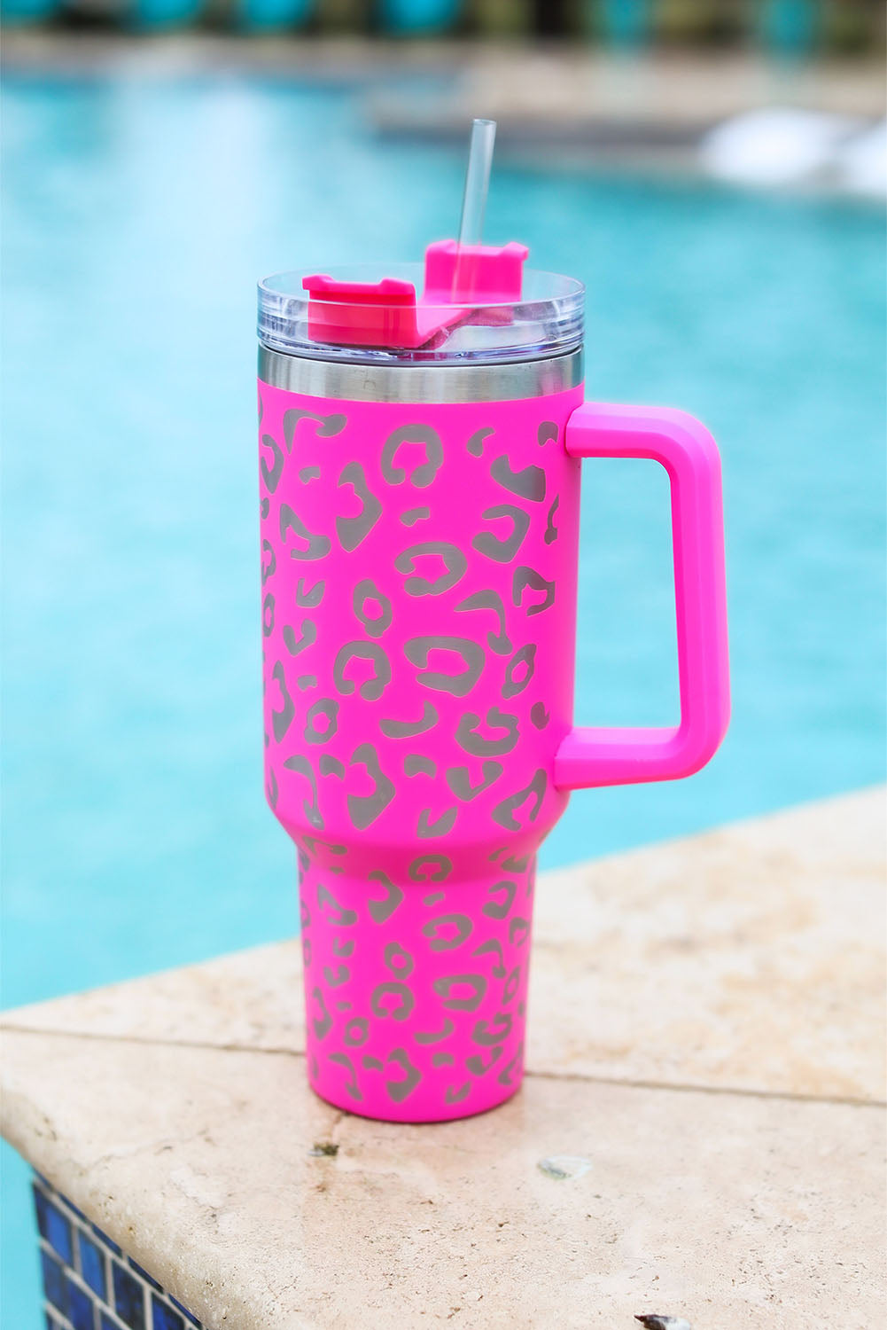 Rose Leopard Spotted 304 Stainless Double Insulated Cup 40oz Tumblers JT's Designer Fashion