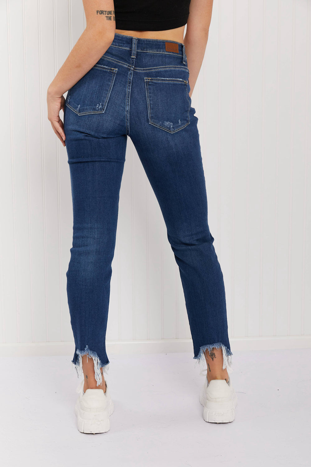 Judy Blue Kendall Full Size Shark-Bite Slim Jeans Jeans JT's Designer Fashion