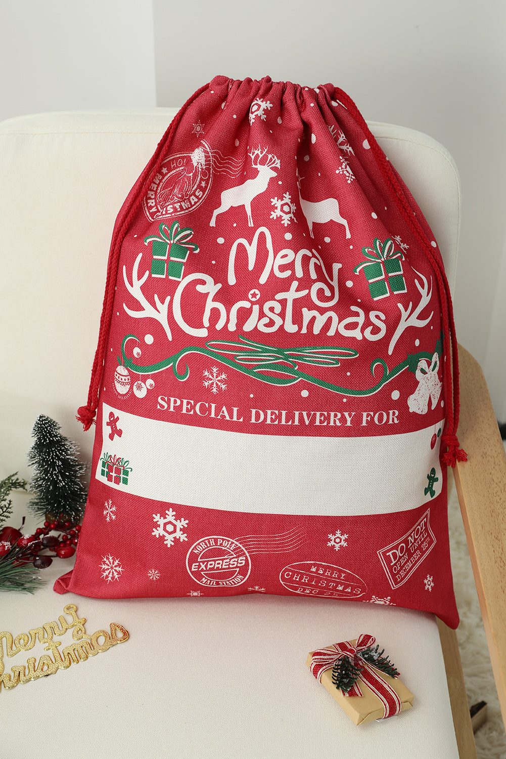 Christmas Drawstring Large Gift Bag 50*66cm Other Accessories JT's Designer Fashion