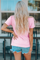 Pink Family Matching Sugar Pie Letter Print Crewneck T Shirt Family T-shirts JT's Designer Fashion
