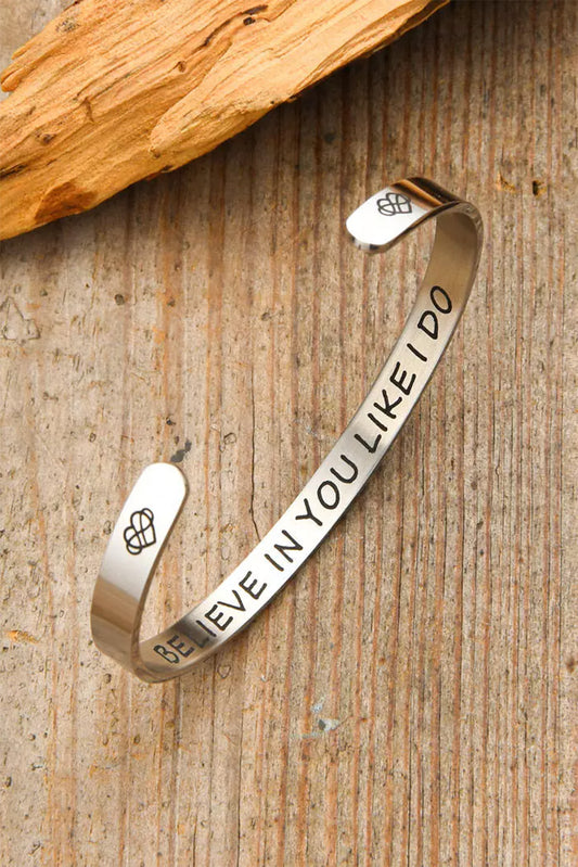 Silver Believe In You Like I Do Bracelet Jewelry JT's Designer Fashion