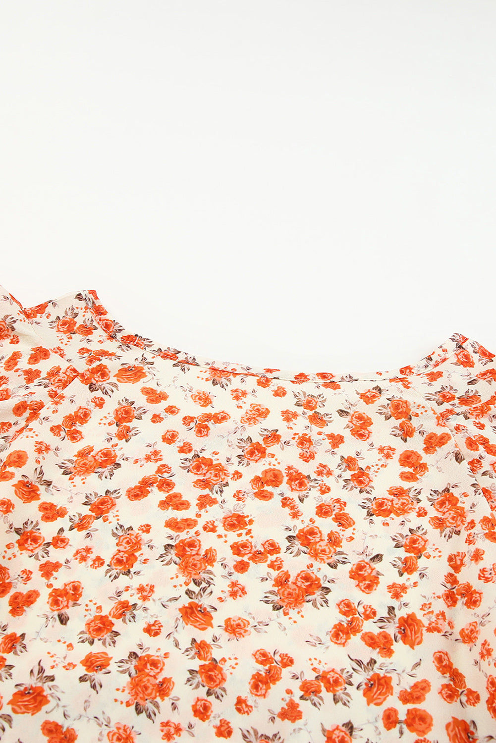 Orange Floral Tiered Flutter Sleeve Blouse Blouses & Shirts JT's Designer Fashion