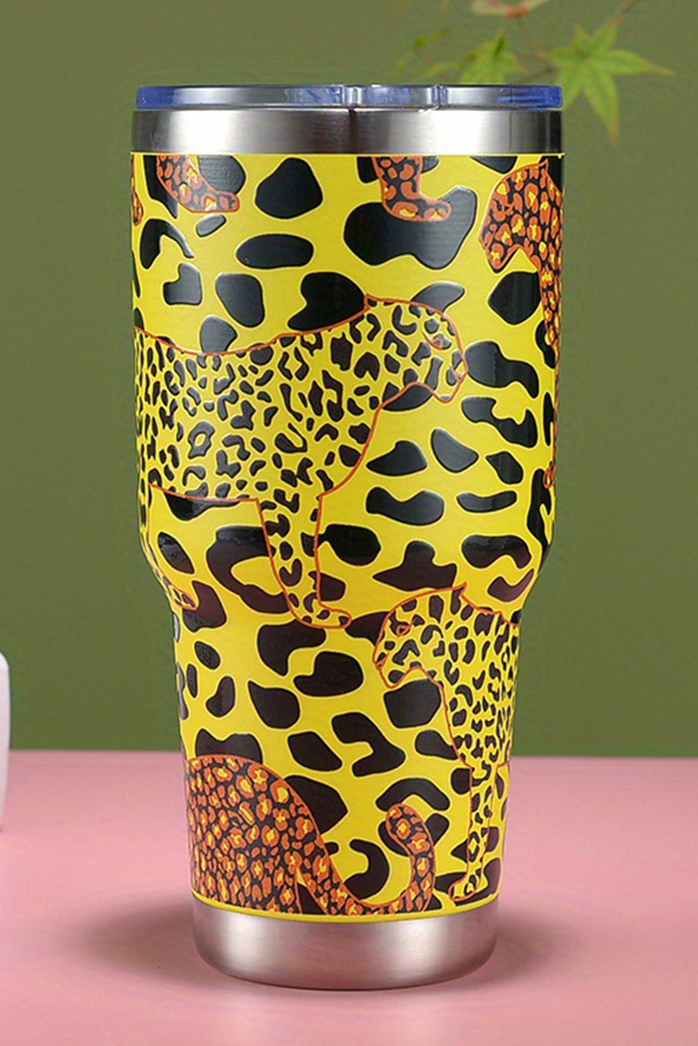 Yellow Cheetahs In Leopards Double Insulated Stainless Tumbler Tumblers JT's Designer Fashion