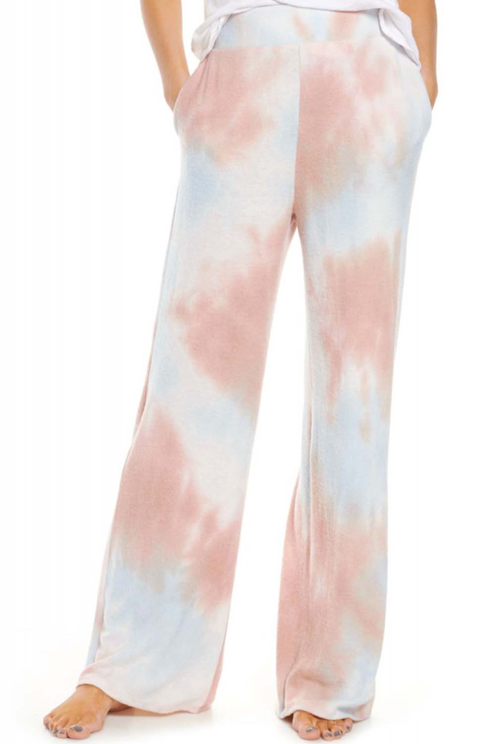 Multicolor Tie Dye Print V Neck High Waist Lounge Set Loungewear JT's Designer Fashion