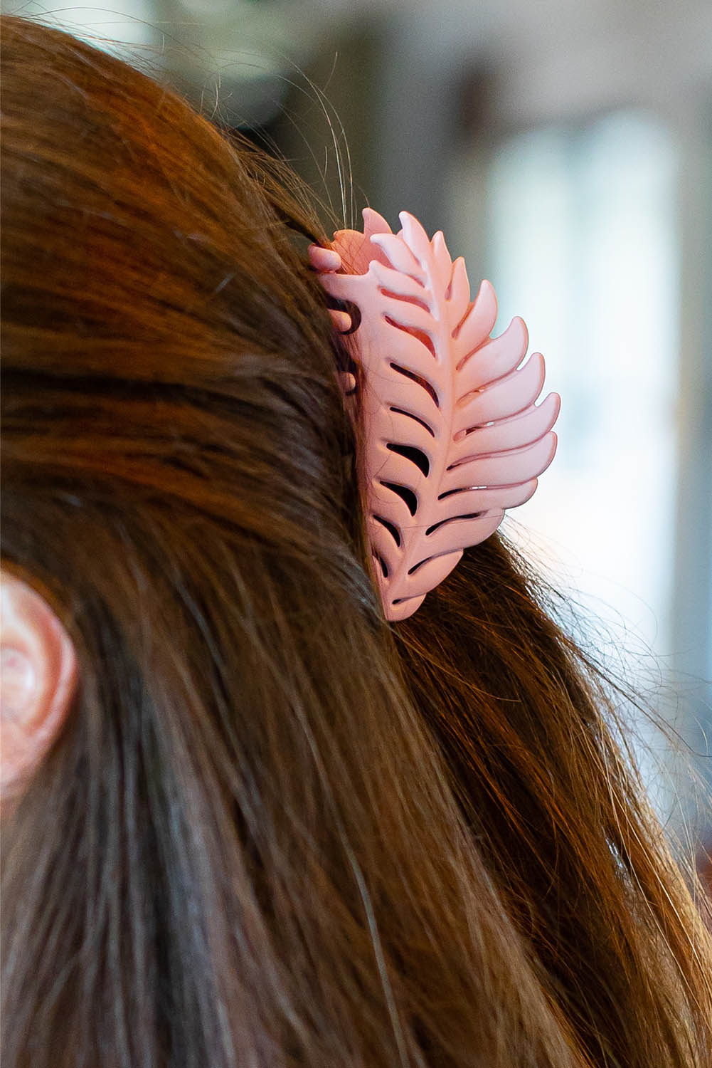 Pink Tropical Leaf Frosted Hair Claw Clip Headwear JT's Designer Fashion