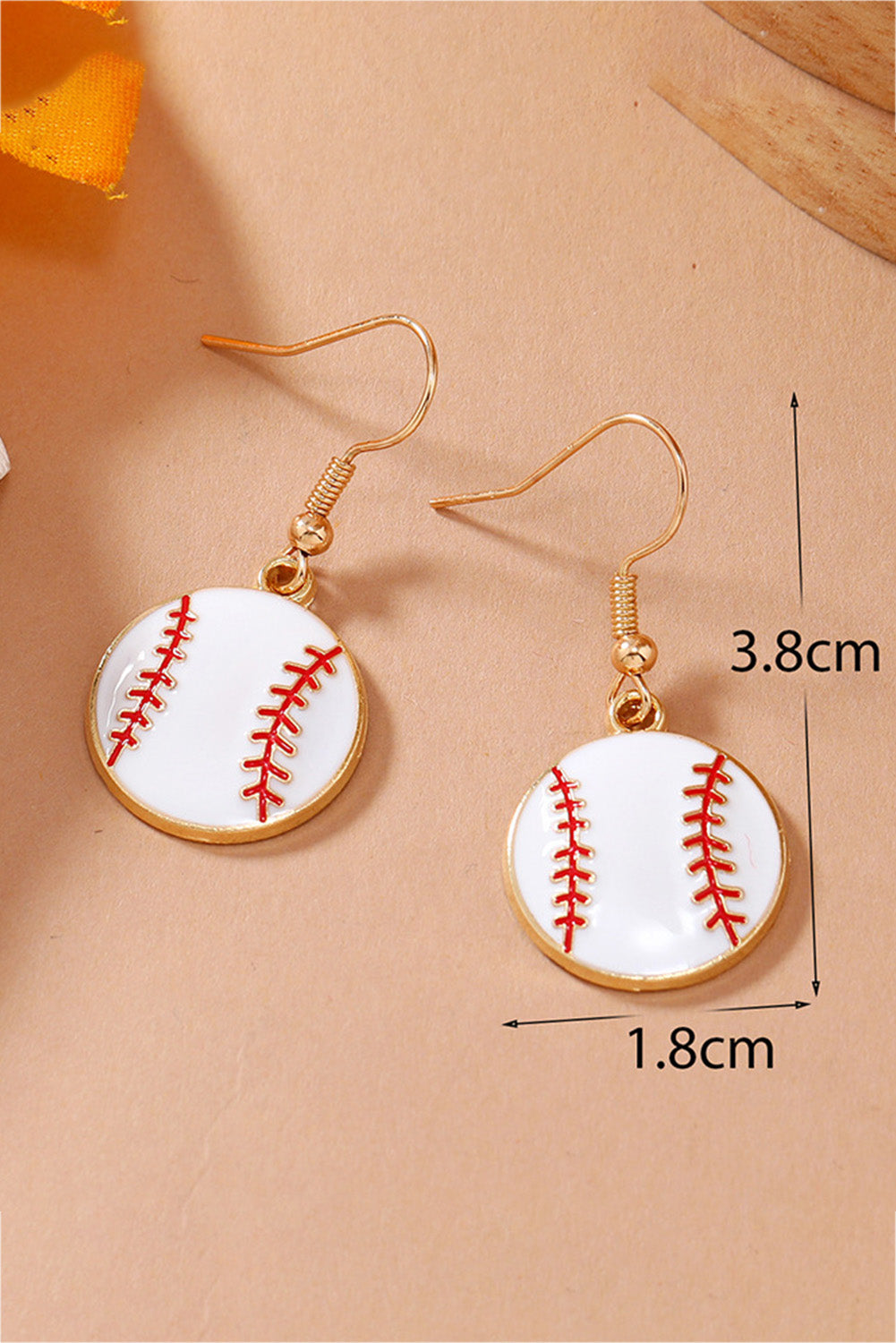 Gold Alloy Baseball Earrings Jewelry JT's Designer Fashion