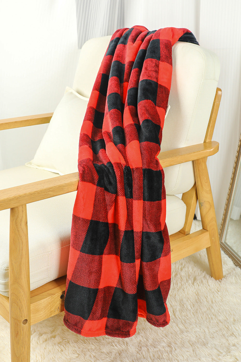 Red Plaid Fleece Blanket 130*150cm Other Accessories JT's Designer Fashion