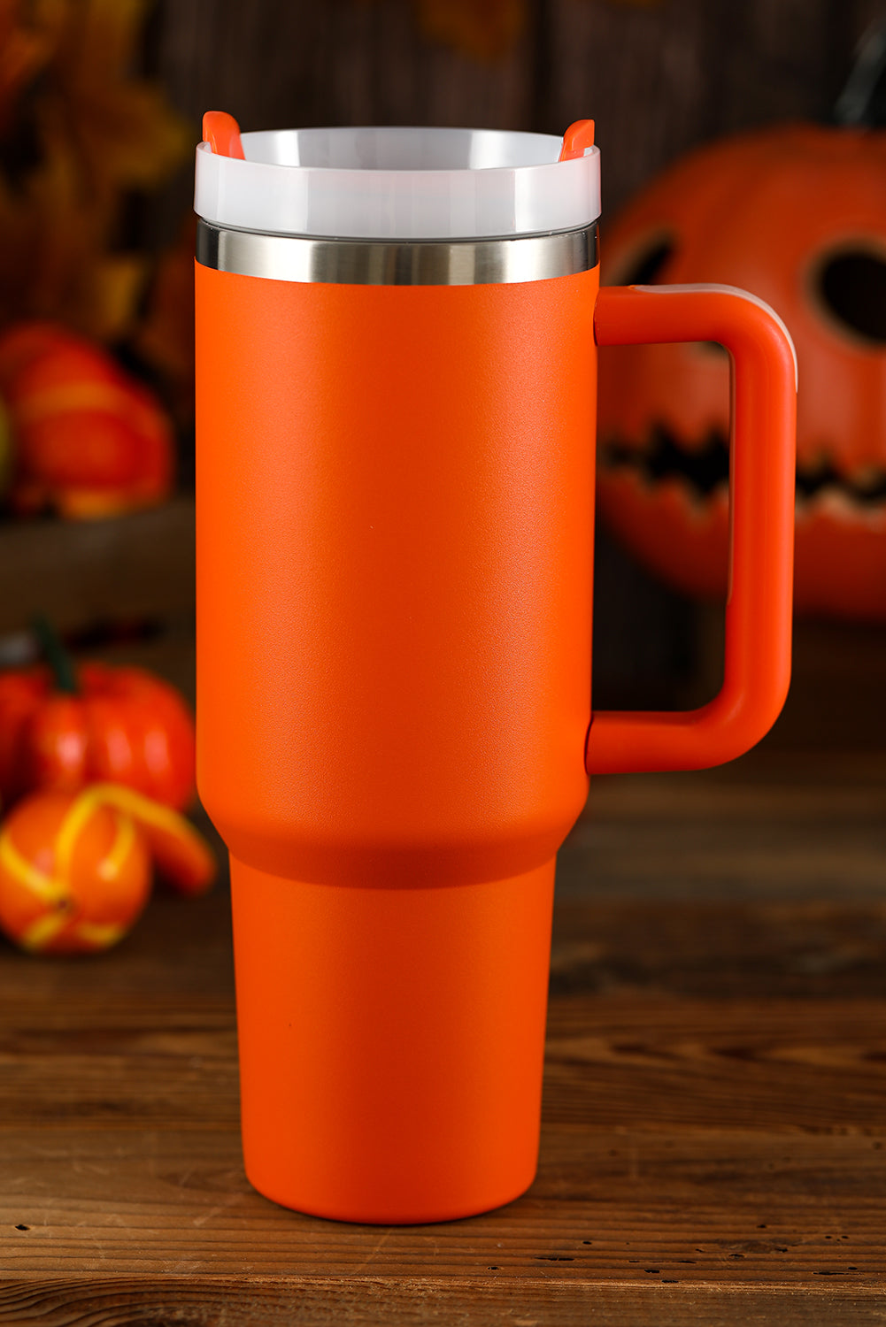 Orange 304 Stainless Steel Vacuum Handle Tumbler Tumblers JT's Designer Fashion