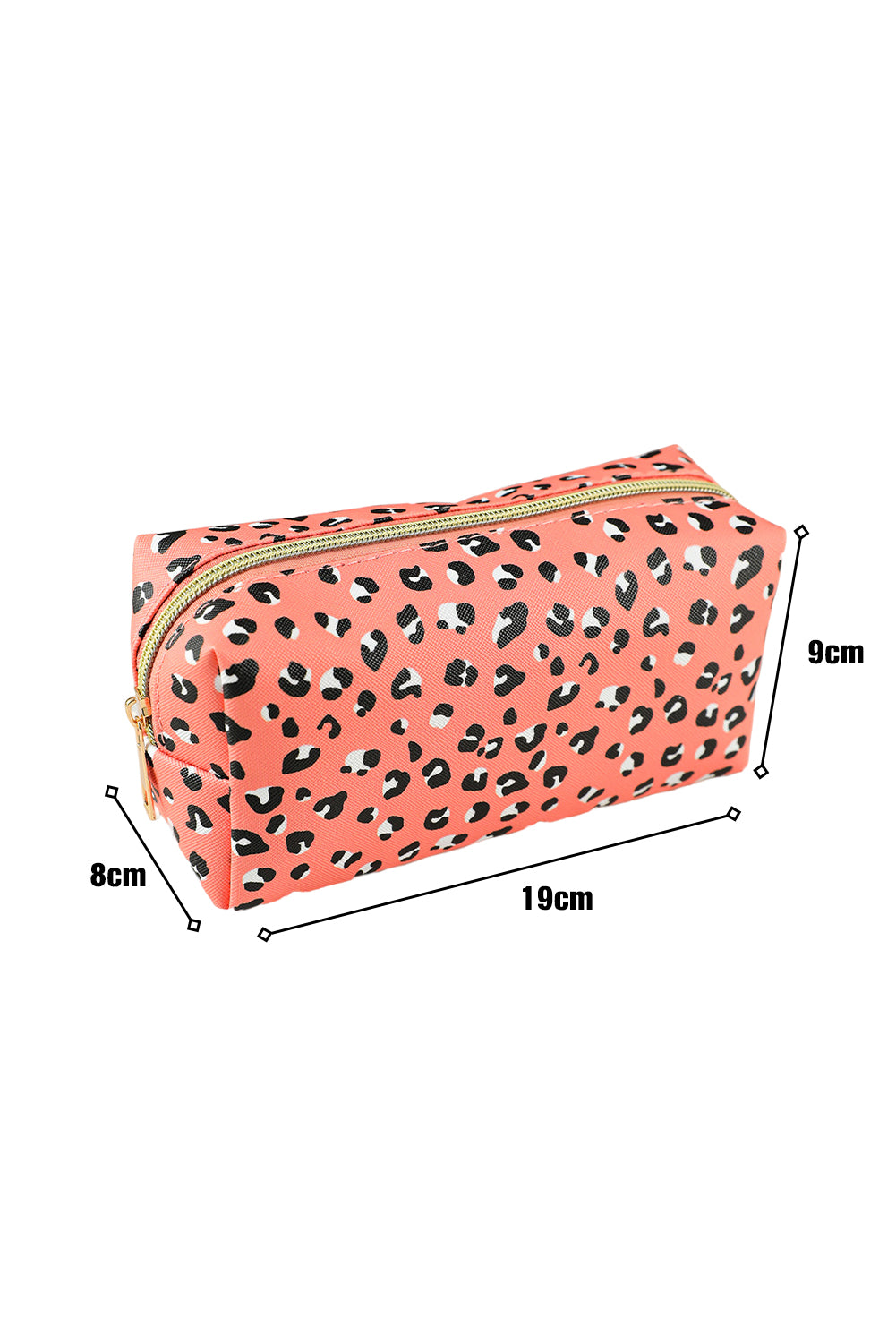 Pink Leopard Print Zipped Cuboid Cosmetic Bag 19*8*9cm Other Accessories JT's Designer Fashion