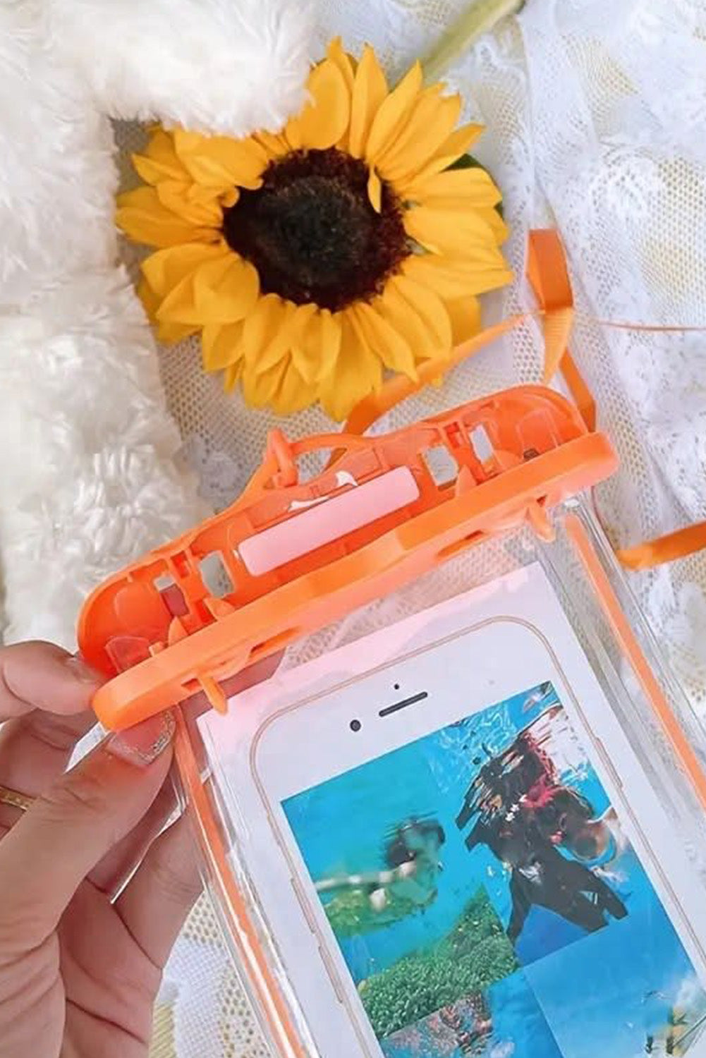 Orange Casual Waterproof Phone Pouch Cellphone PVC Bag Other Accessories JT's Designer Fashion