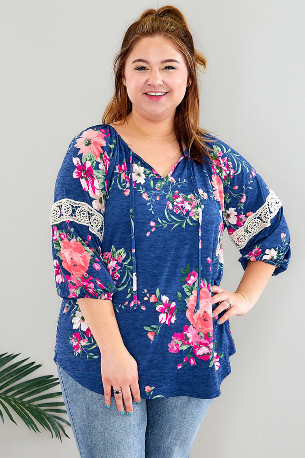 Dark Blue Love You Like A Sunset Top Plus Size JT's Designer Fashion