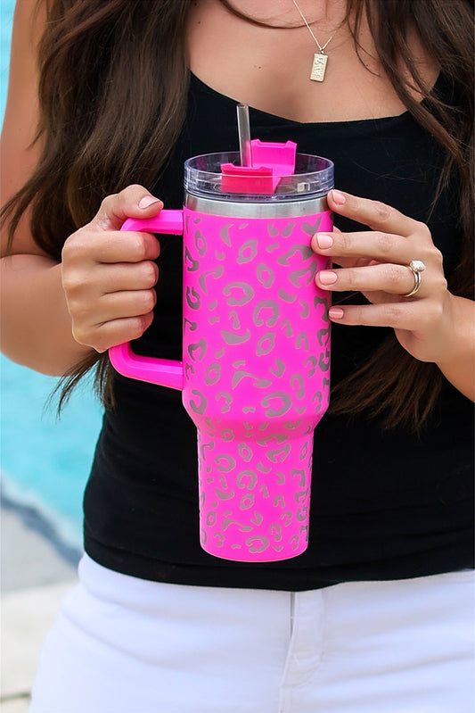 Rose Leopard Spotted 304 Stainless Double Insulated Cup 40oz Tumblers JT's Designer Fashion