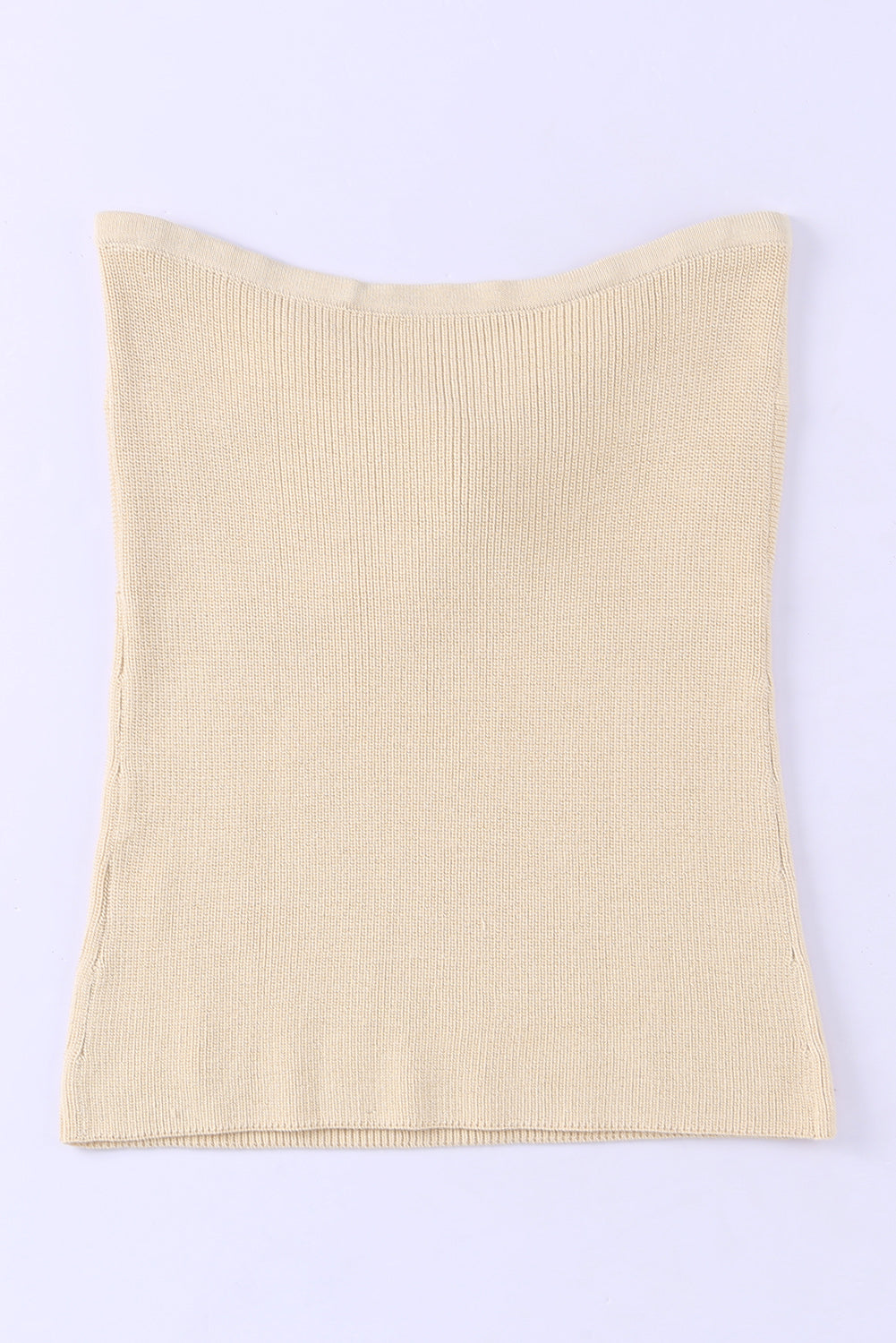 Beige Twist Bandeau Ribbed Knit Vest Tank Tops JT's Designer Fashion