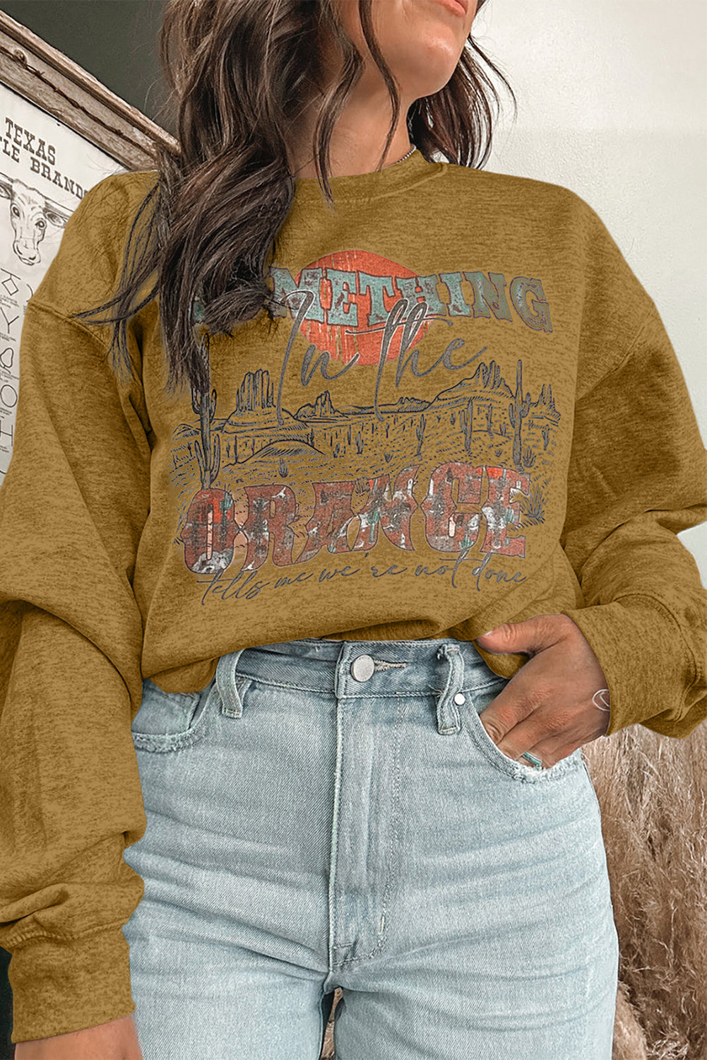 Ginger SOMETHING ORANGE Graphic Relaxed Sweatshirt Pre Order Sweatshirts & Hoodies JT's Designer Fashion