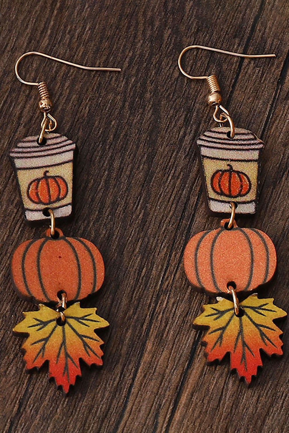 Grapefruit Orange Thanksgiving Pumpkin Maple Leaf Coffee Mug Earrings Jewelry JT's Designer Fashion