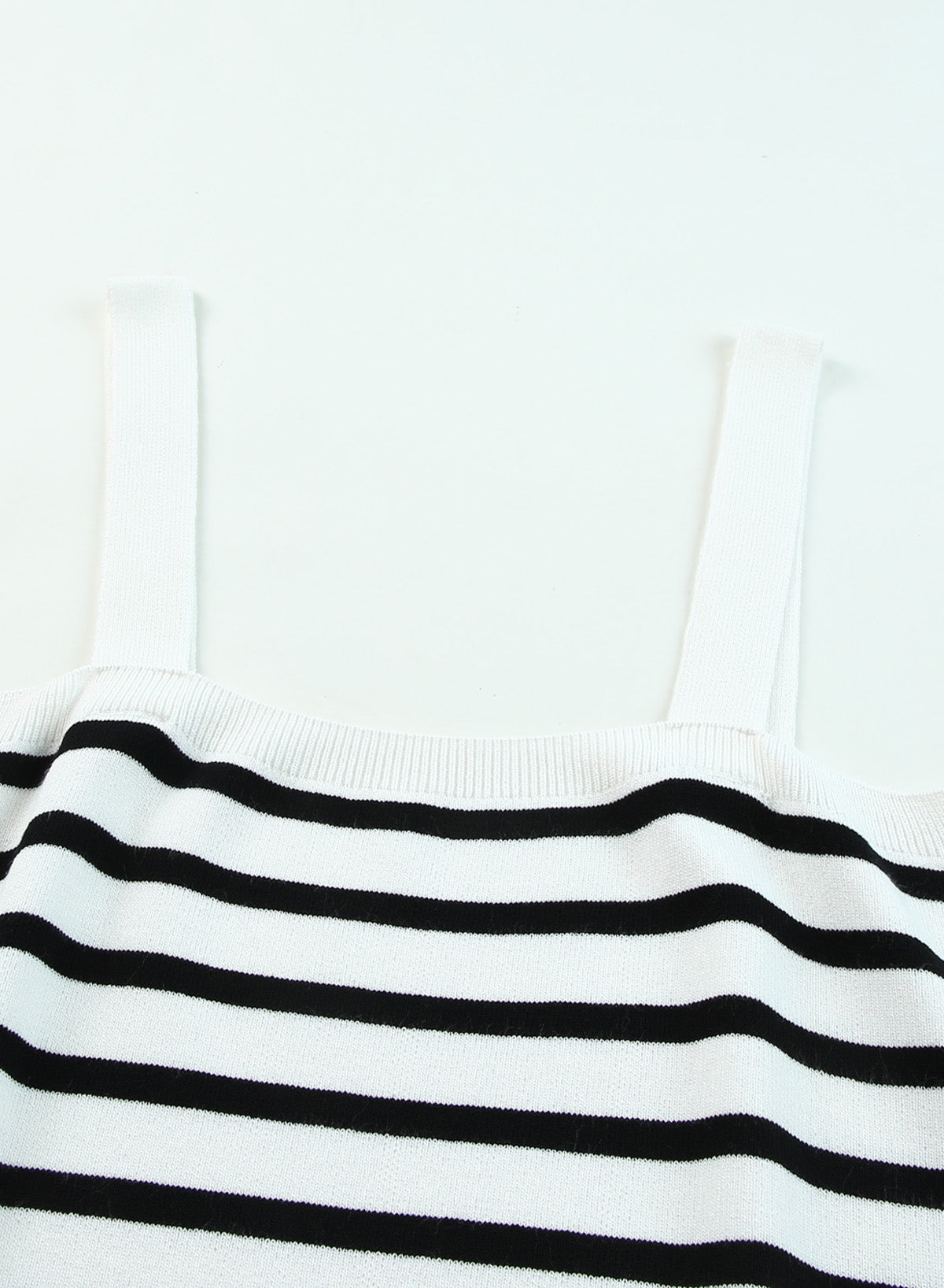 White Striped Tube Spaghetti Strap Knitted Tank Top Tank Tops JT's Designer Fashion