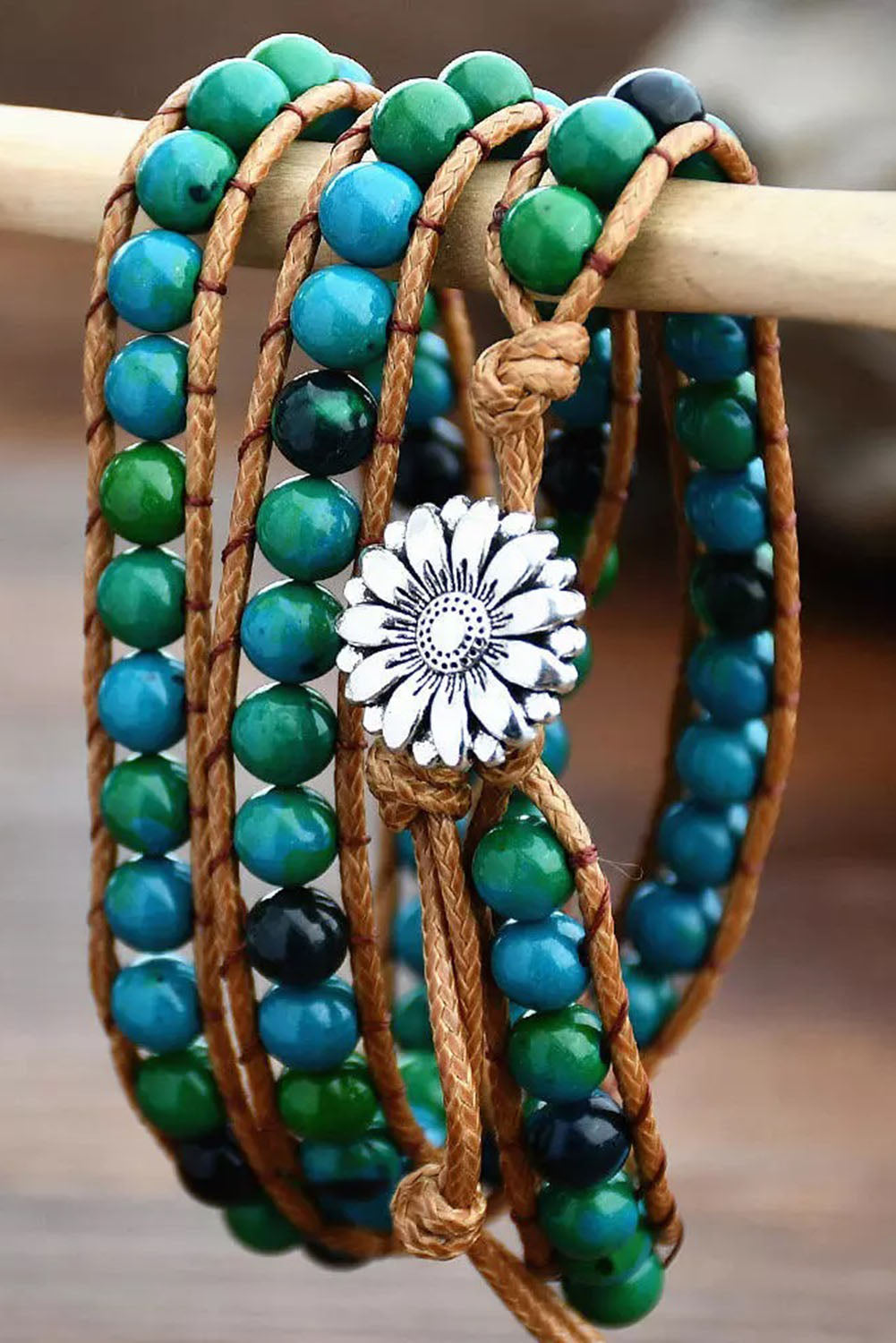 Green Bohemian Beading Multi-Layered Bracelet Jewelry JT's Designer Fashion