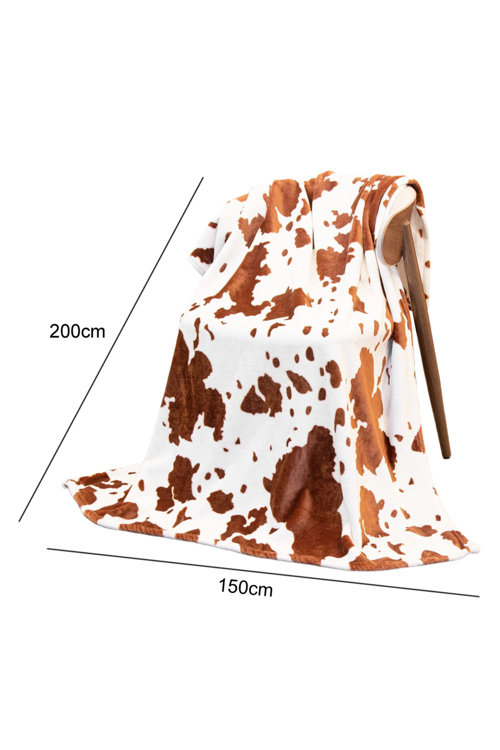 Chestnut Cow Print Flannel Large Blanket 150*200cm Other Accessories JT's Designer Fashion